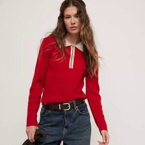 Free People Rudy Cashmere Polo Sweater